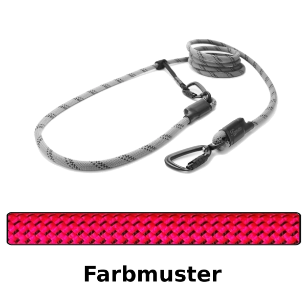 EASYLONG Hundeleine TWIST - M - 3m - pink mit schwarzen Punkten